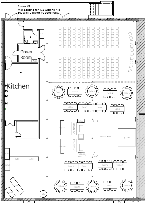 Floorplan layouts of the Annex
